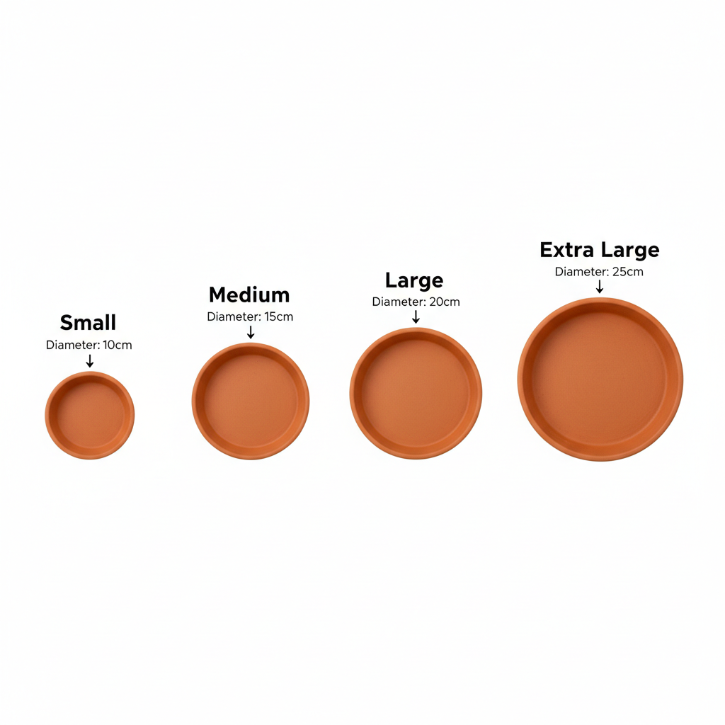 Terracotta Saucers Size Guide